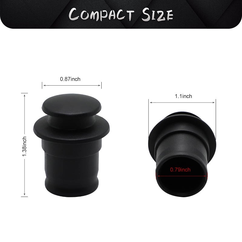 ZHSMS Universal Cigarette Lighter Cover Cap Waterproof Dustproof Cover for Auto Car Cigarette Lighter Socket Plug Cover Dust Cap Car Accessory (2 Pack,Black) - Image 2